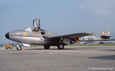De Havilland DH.115 Vampire T.55 | U-1212 | Swiss Air Force | EMMEN (LSME/---) 06.09.1989