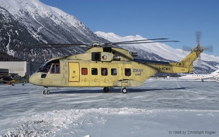 AgustaWestland EH101 | I-AGWH | private  |  Prime c/s, for cold temperature tests | SAMEDAN (LSZS/SMV) 08.12.1998