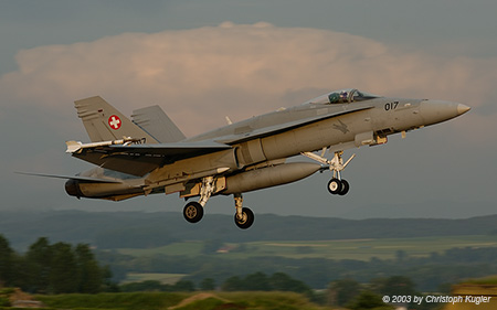 McDonnell Douglas F/A-18C Hornet | J-5017 | Swiss Air Force | PAYERNE (LSMP/---) 01.06.2003