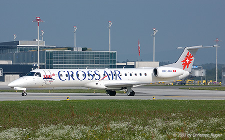 Embraer ERJ-145LU | HB-JAL | Swiss International Air Lines  |  400th Embraer ERJ-145 built | Z&UUML;RICH (LSZH/ZRH) 02.08.2003