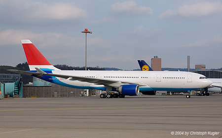 Airbus A330-223 | HB-IQD | Swiss International Air Lines  |  Partly repainted in Air Caraibes colours | Z&UUML;RICH (LSZH/ZRH) 22.01.2004