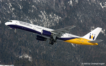 Boeing 757-2T7 | G-DAJB | Monarch Airlines | INNSBRUCK-KRANEBITTEN (LOWI/INN) 05.02.2005