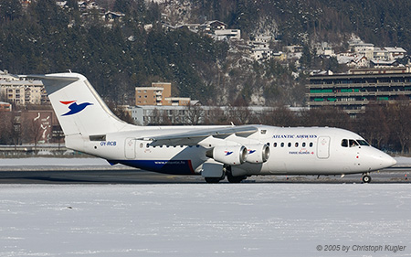 BAe 146-200 | OY-RCB | Atlantic Airways | INNSBRUCK-KRANEBITTEN (LOWI/INN) 05.02.2005