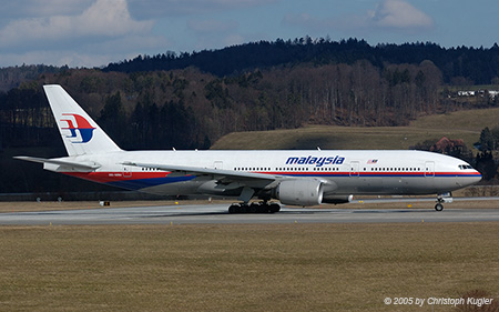 Boeing 777-2H6ER | 9M-MRH | Malaysia Airlines | Z&UUML;RICH (LSZH/ZRH) 13.03.2005