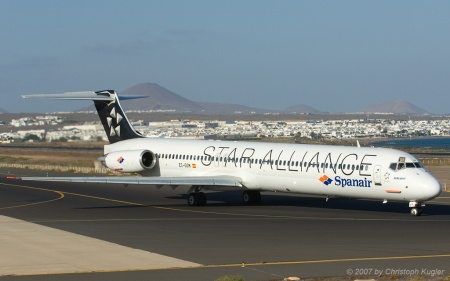 McDonnell Douglas MD-83 | EC-GOM | Spanair  |  Star Alliance c/s | ARRECIFE-LANZAROTE (GCRR/ACE) 14.09.2007