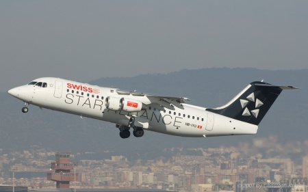 Avro RJ100 | HB-IYU | Swiss International Air Lines  |  Star Alliance c/s | BARCELONA (LEBL/BCN) 19.01.2007
