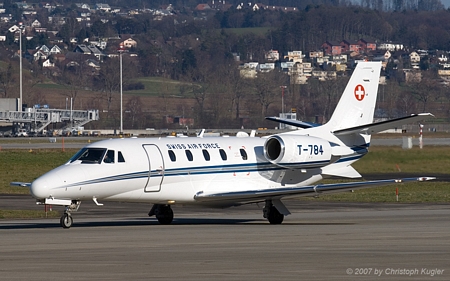 Cessna 560XL Citation Excel | T-784 | Swiss Air Force | Z&UUML;RICH (LSZH/ZRH) 04.02.2007