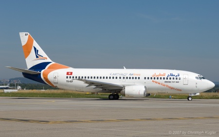 Boeing 737-3Q8 | TS-IEF | Karthago Airlines | Z&UUML;RICH (LSZH/ZRH) 14.07.2007