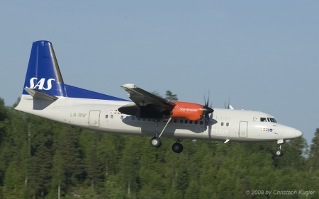 Fokker 50 | LN-RNF | SAS Scandinavian Airlines System | OSLO GARDERMOEN (ENGM/OSL) 05.06.2008