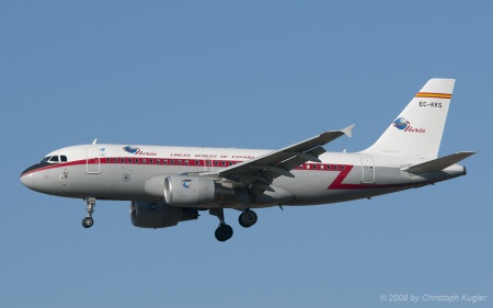 Airbus A319-111 | EC-KKS | Iberia  |  Retro c/s | BARCELONA (LEBL/BCN) 21.12.2008