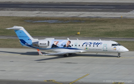 Bombardier CRJ 200LR | S5-AAE | Adria Airways  |  Microsoft Dynamics c/s | Z&UUML;RICH (LSZH/ZRH) 24.03.2008