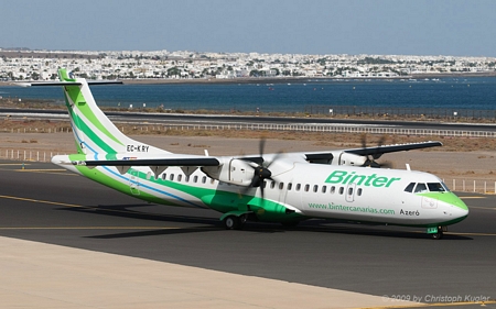 ATR 72-212A (500) | EC-KRY | Binter Canarias | ARRECIFE-LANZAROTE (GCRR/ACE) 01.09.2009