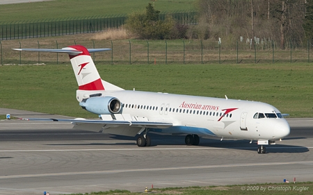 Fokker 100 | OE-LVO | Austrian Arrows | Z&UUML;RICH (LSZH/ZRH) 11.04.2009