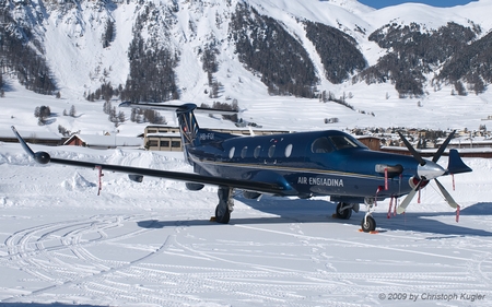 Pilatus PC-12/45 | HB-FOI | Air Engiadina | SAMEDAN (LSZS/SMV) 15.02.2009