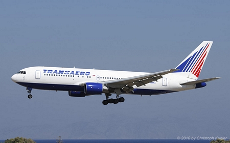 Boeing 767-216ER | EI-CXZ | Transaero Airlines | RHODOS - DIAGORAS (LGRP/RHO) 16.09.2010