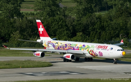 Airbus A340-313X | HB-JMJ | Swiss International Air Lines  |  Flower Power c/s | Z&UUML;RICH (LSZH/ZRH) 05.06.2010