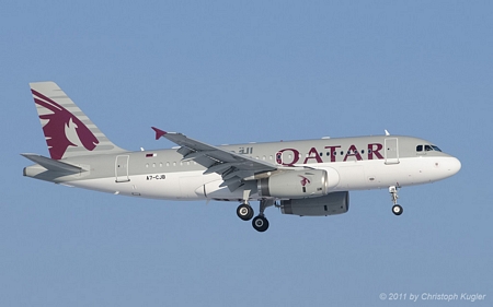 Airbus A319-133LR | A7-CJB | Qatar Airways | Z&UUML;RICH (LSZH/ZRH) 23.01.2011