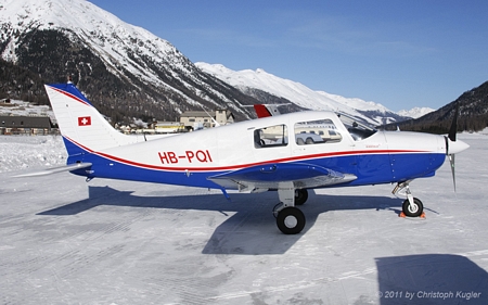 Piper PA-28 Warrior II | HB-PQI | Fliegerschule Birrfeld | SAMEDAN (LSZS/SMV) 05.02.2011