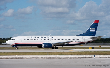 Boeing 737-4B7 | N438US | US Airways | FORT LAUDERDALE-HOLLYWOOD (KFLL/FLL) 05.12.2012