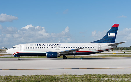 Boeing 737-4B7 | N444US | US Airways | FORT LAUDERDALE-HOLLYWOOD (KFLL/FLL) 08.12.2013
