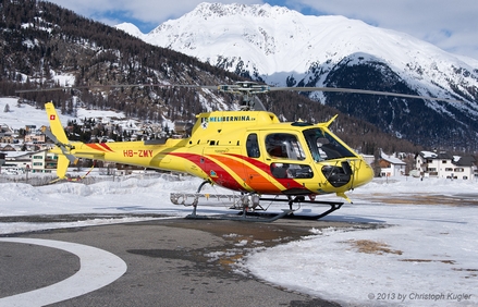 Aerospatiale AS350 B3 Ecureuil | HB-ZMY | Helibernina | SAMEDAN (LSZS/SMV) 16.02.2013