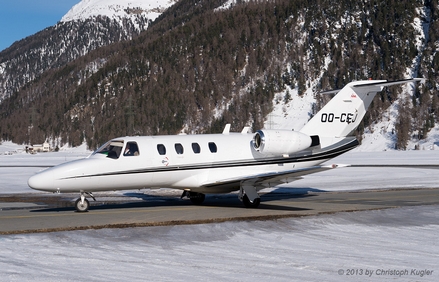 Cessna 525 CitationJet CJ1 | OO-CEJ | untitled (Air Service Liege) | SAMEDAN (LSZS/SMV) 02.03.2013
