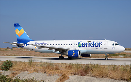 Airbus A320-212 | D-AICF | Condor | RHODOS - DIAGORAS (LGRP/RHO) 11.09.2014
