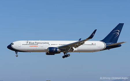 Boeing 767-324ER | EI-CMD | Blue Panorama | RHODOS - DIAGORAS (LGRP/RHO) 20.09.2014