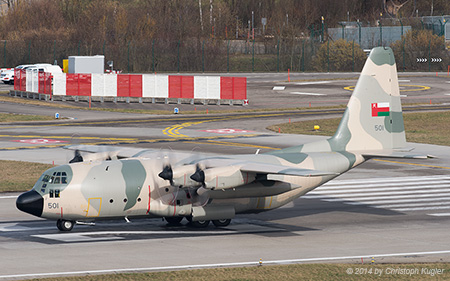 Lockheed C-130H Hercules | 501 | Royal Air Force of Oman | Z&UUML;RICH (LSZH/ZRH) 15.02.2014