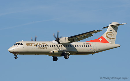 ATR 72-212A (500) | HB-ACA | Etihad Regional | Z&UUML;RICH (LSZH/ZRH) 18.07.2014
