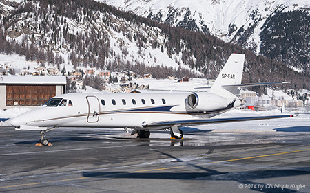 Cessna 680 Citation Sovereign | SP-EAR | untitled (Blue Jet) | SAMEDAN (LSZS/SMV) 12.01.2014