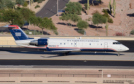 Bombardier CRJ 200ER | N821AS | US Airways Express | PHOENIX SKY HARBOUR INTL (KPHX/PHX) 23.09.2015