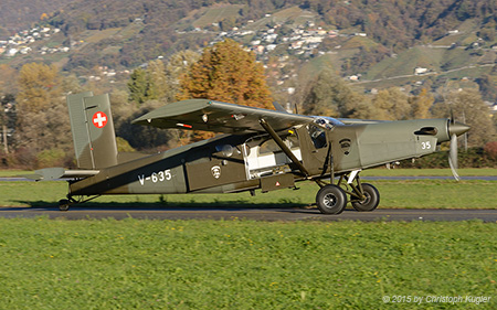 Pilatus PC-6/B2-H2M | V-635 | Swiss Air Force | LOCARNO MAGADINO (LSMO/---) 04.11.2015