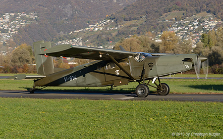 Pilatus PC-6/B2-H2M-1 | V-614 | Swiss Air Force | LOCARNO MAGADINO (LSMO/---) 04.11.2015