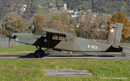 Pilatus PC-6/B2-H2M-1 | V-613 | Swiss Air Force | LOCARNO MAGADINO (LSMO/---) 04.11.2015