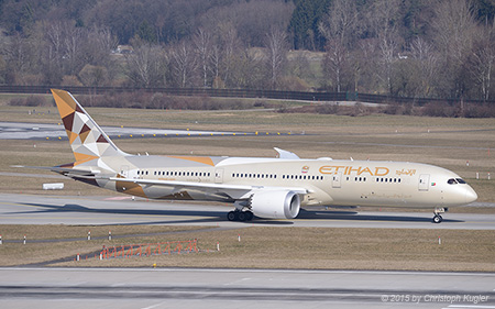 Boeing 787-9 | A6-BLA | Etihad Airways | Z&UUML;RICH (LSZH/ZRH) 08.03.2015