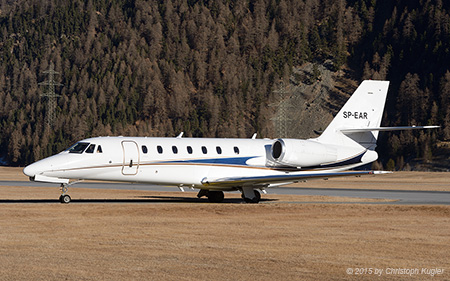 Cessna 680 Citation Sovereign | SP-EAR | untitled (Blue Jet) | SAMEDAN (LSZS/SMV) 26.12.2015