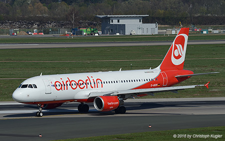 Airbus A320-216 | D-ABZK | Air Berlin  |  with Test Lamination sticker | D&UUML;SSELDORF (EDDL/DUS) 09.04.2016