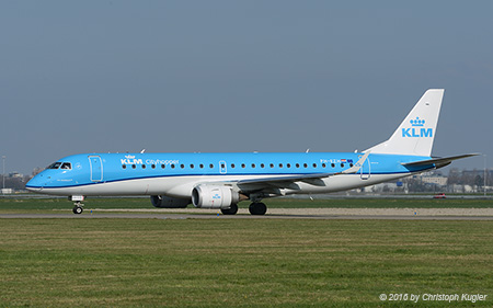 Embraer ERJ-190STD | PH-EZH | KLM Cityhopper | AMSTERDAM-SCHIPHOL (EHAM/AMS) 10.04.2016