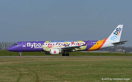 Embraer ERJ-195LR | G-FBEM | Flybe  |  Kids & Teens Livery | AMSTERDAM-SCHIPHOL (EHAM/AMS) 10.04.2016