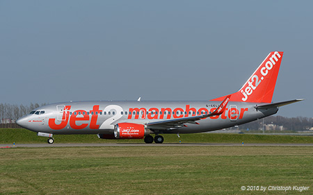 Boeing 737-330 | G-CELI | Jet2  |  Manchester billboard titles | AMSTERDAM-SCHIPHOL (EHAM/AMS) 10.04.2016
