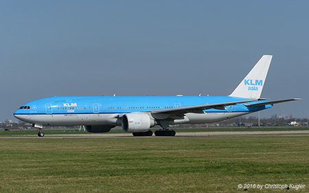 Boeing 777-206ER | PH-BQF | KLM Royal Dutch Airlines | AMSTERDAM-SCHIPHOL (EHAM/AMS) 10.04.2016