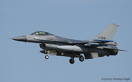 General Dynamics F-16AM | J-014 | Royal Netherlands Air Force | LEEUWARDEN (EHLW/LWR) 13.04.2016