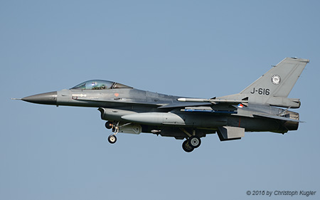 General Dynamics F-16AM | J-616 | Royal Netherlands Air Force | LEEUWARDEN (EHLW/LWR) 13.04.2016