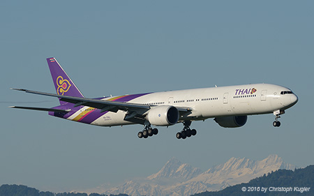Boeing 777-3D7ER | HS-TKU | Thai Airways International | Z&UUML;RICH (LSZH/ZRH) 22.05.2016