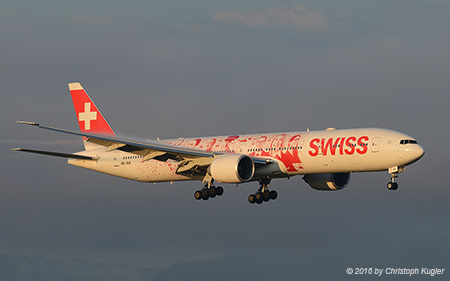 Boeing 777-3DEER | HB-JNA | Swiss Global Airlines | Z&UUML;RICH (LSZH/ZRH) 01.07.2016