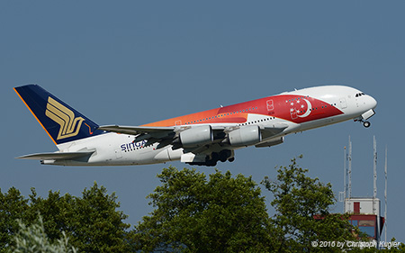 Airbus A380-841 | 9V-SKI | Singapore Airlines  |  50 year of Singapore Independence | Z&UUML;RICH (LSZH/ZRH) 10.07.2016