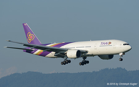 Boeing 777-2D7ER | HS-TJV | Thai Airways International | Z&UUML;RICH (LSZH/ZRH) 07.08.2016