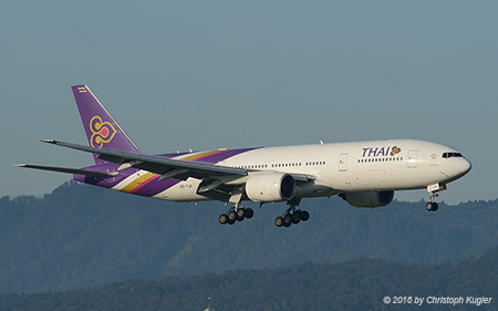 Boeing 777-2D7ER | HS-TJR | Thai Airways International | Z&UUML;RICH (LSZH/ZRH) 14.08.2016
