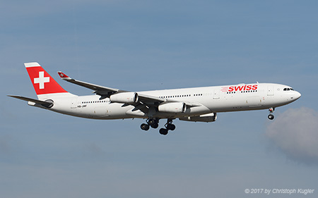 Airbus A340-313X | HB-JMF | Swiss International Air Lines  |  last time seen before being transfered to Edelweiss Air | Z&UUML;RICH (LSZH/ZRH) 25.02.2017